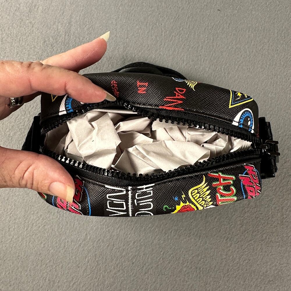 Von Dutch Jax Crossbody All Over Tattoos Sling Bag Y2K Black Flying Eye NWT - Picture 3 of 5